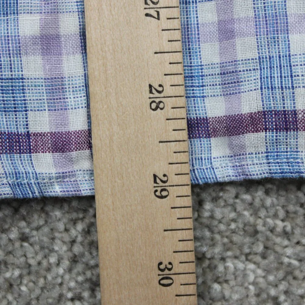 Banana Republic Camden Standard Fit Shirt Mens Medium‎ Red/Blue 100% Linen L/S